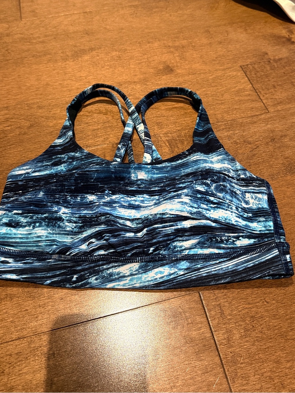 lululemon athletica Blue Marble Print Sports Bra